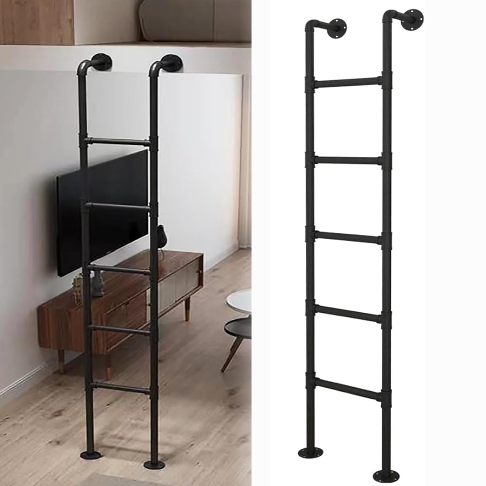 Échelles de puits de fenêtre de sous-sol anti-chute et escabeau en métal pour lit de maison