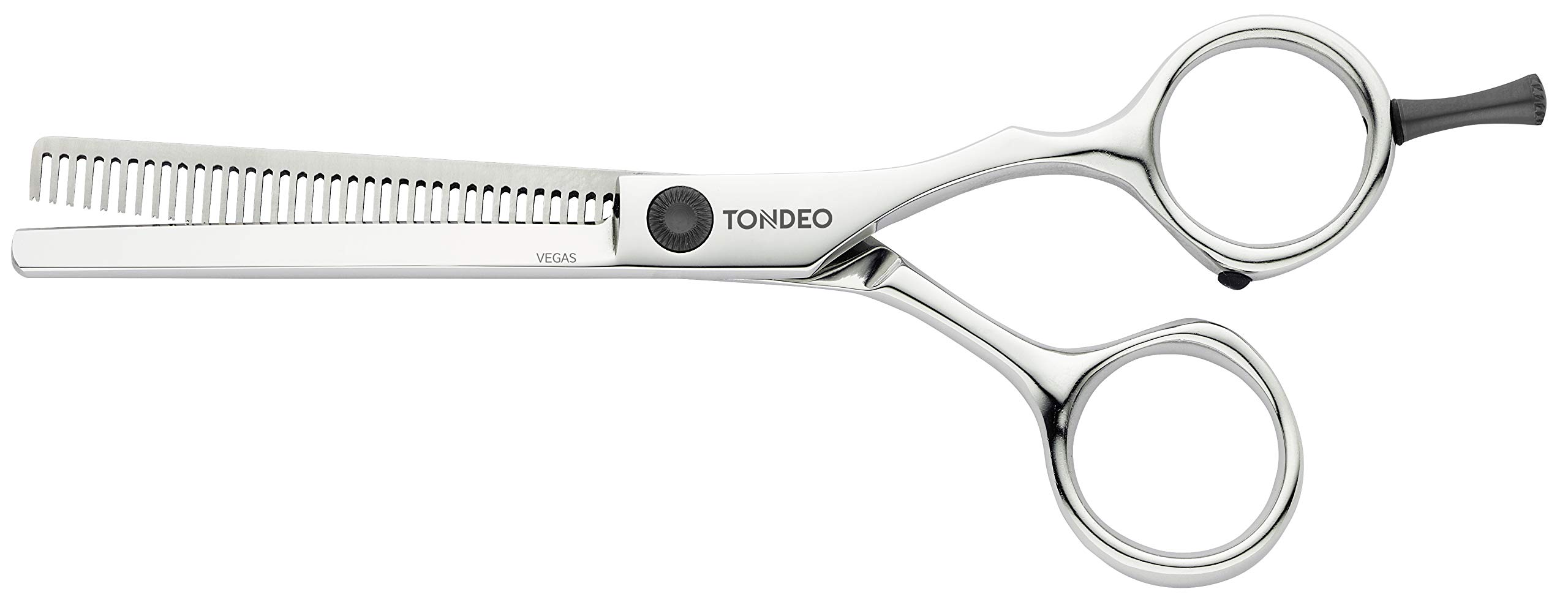 TONDEO Texturierschere VEGAS offset Edition 5.5"| ergonomische Griffhaltung | Modellierschere mit 33 Prismenschliff-Effilierzähnen | Chromstahl aus Solinger Sonderschmelze | poliert | Made in Solingen