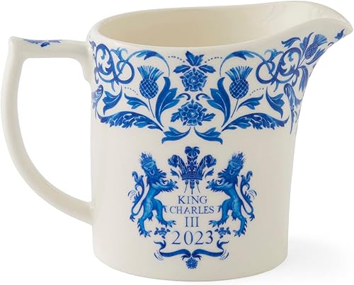 Miniatura 4 de Spode King Charles III Coronation - Jarra de crema conmemorativa  Taza de leche de porcelana para servir salsas, aderezos para ensaladas y crema de