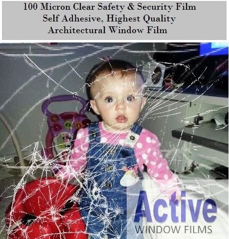 Active Supreme Range76cm x 2 Metre Clear Safety & Security Window Film (Anti Shatter Glass Protection)