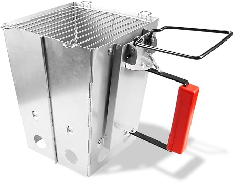 Collapsible Charcoal Chimney Starter for Lawn and Patio-Outdoor Cooking Tools & Camping Stoves