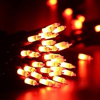 Vista 5 de ODEETRONIC Luces naranjas de Halloween, 21.63 pies, 100 luces incandescentes naranjas, 120 V con certificación UL, mini luz conectable, luz
