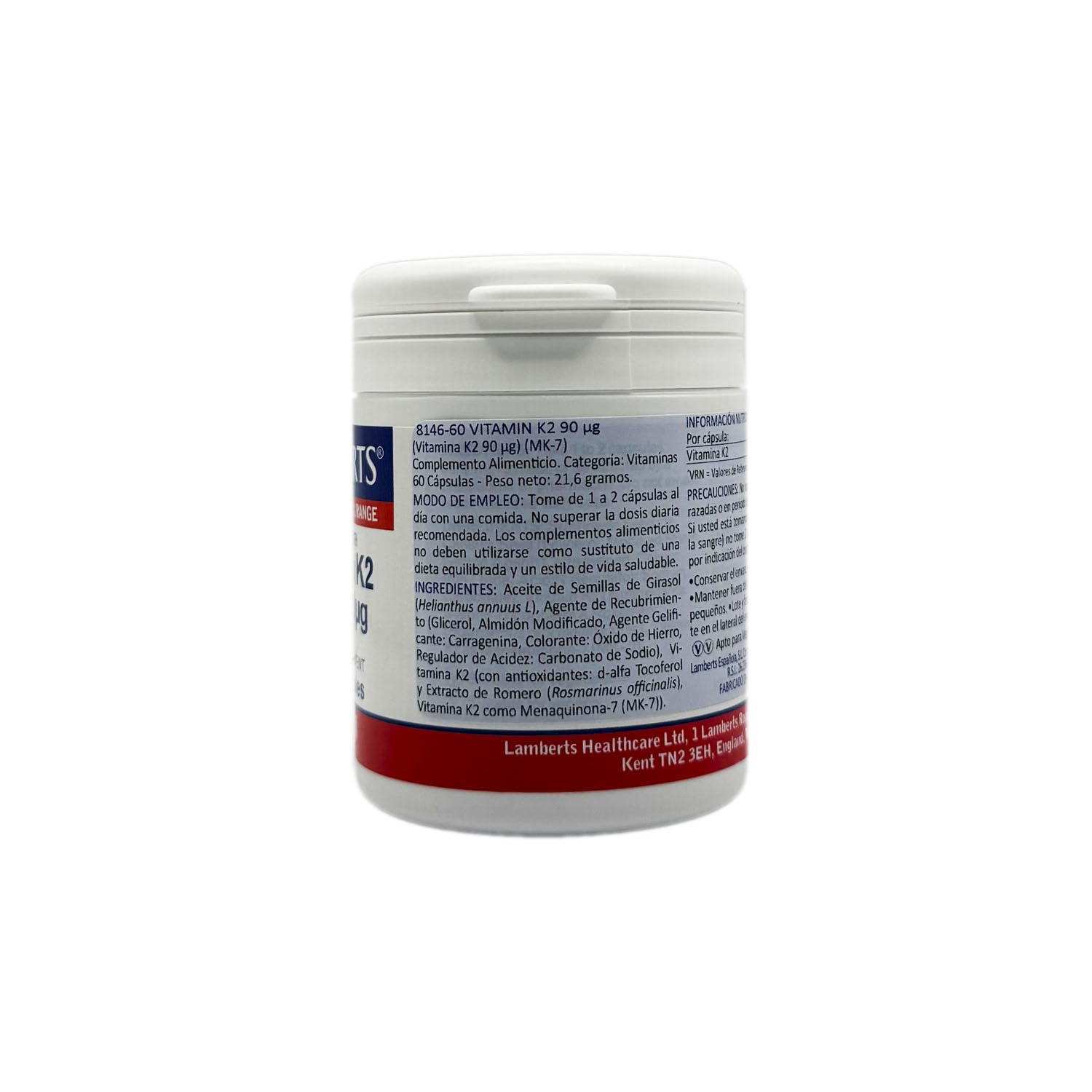 Lamberts Vitamina K2 90 ug - 60 Cápsulas (Paquete de 2)