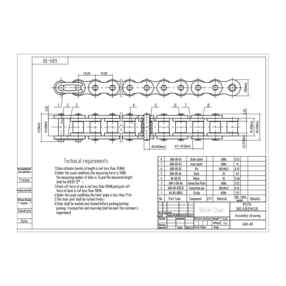 PGN #60 Heavy Duty Roller Chain - 10 Ft + 2 Free Links - 159 Links — Amazon image 2