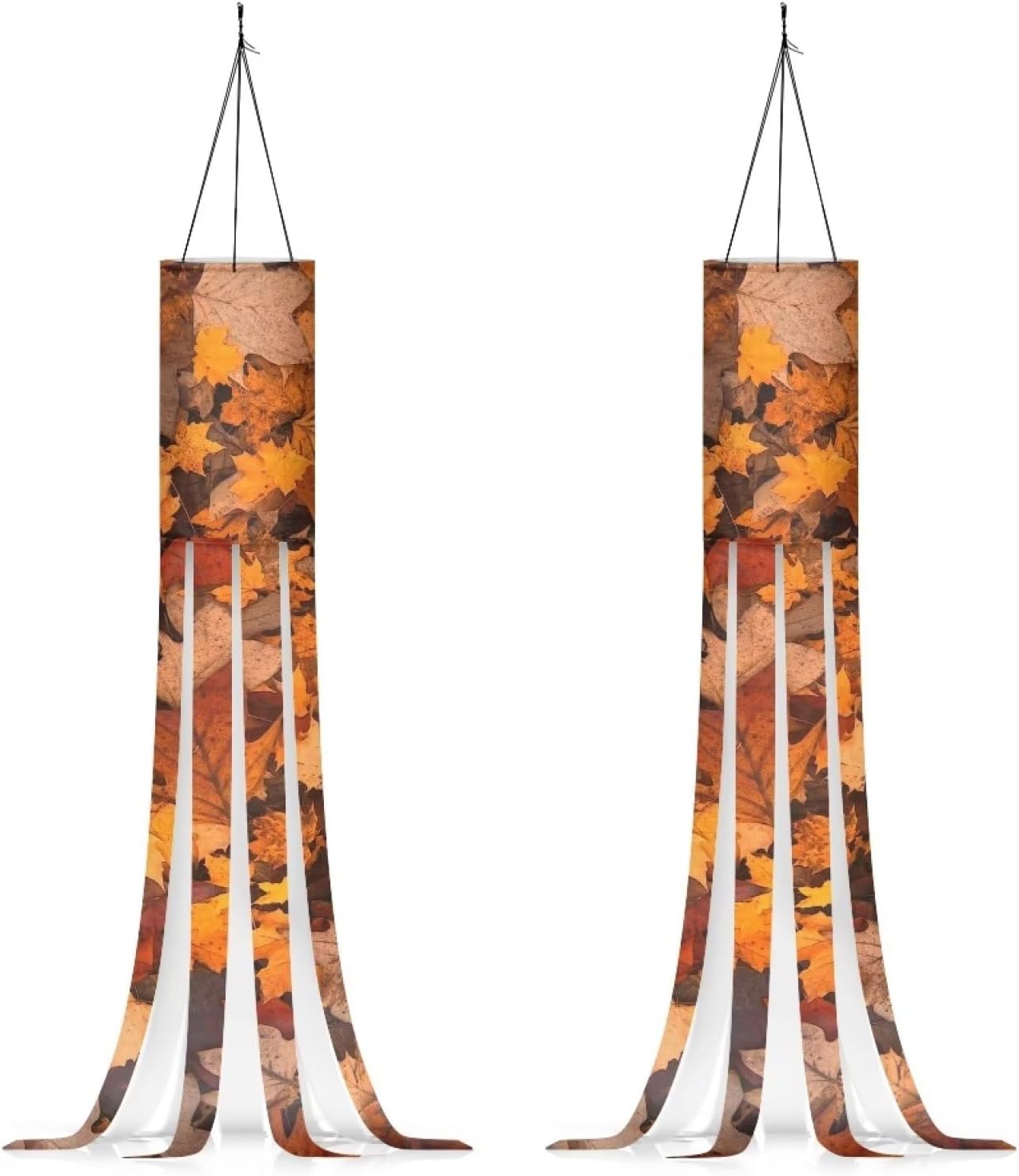 Binienty 2 Pcs Fall Leaves Windsocks Hanging Windsock Autumn Decorations,Wind Sock