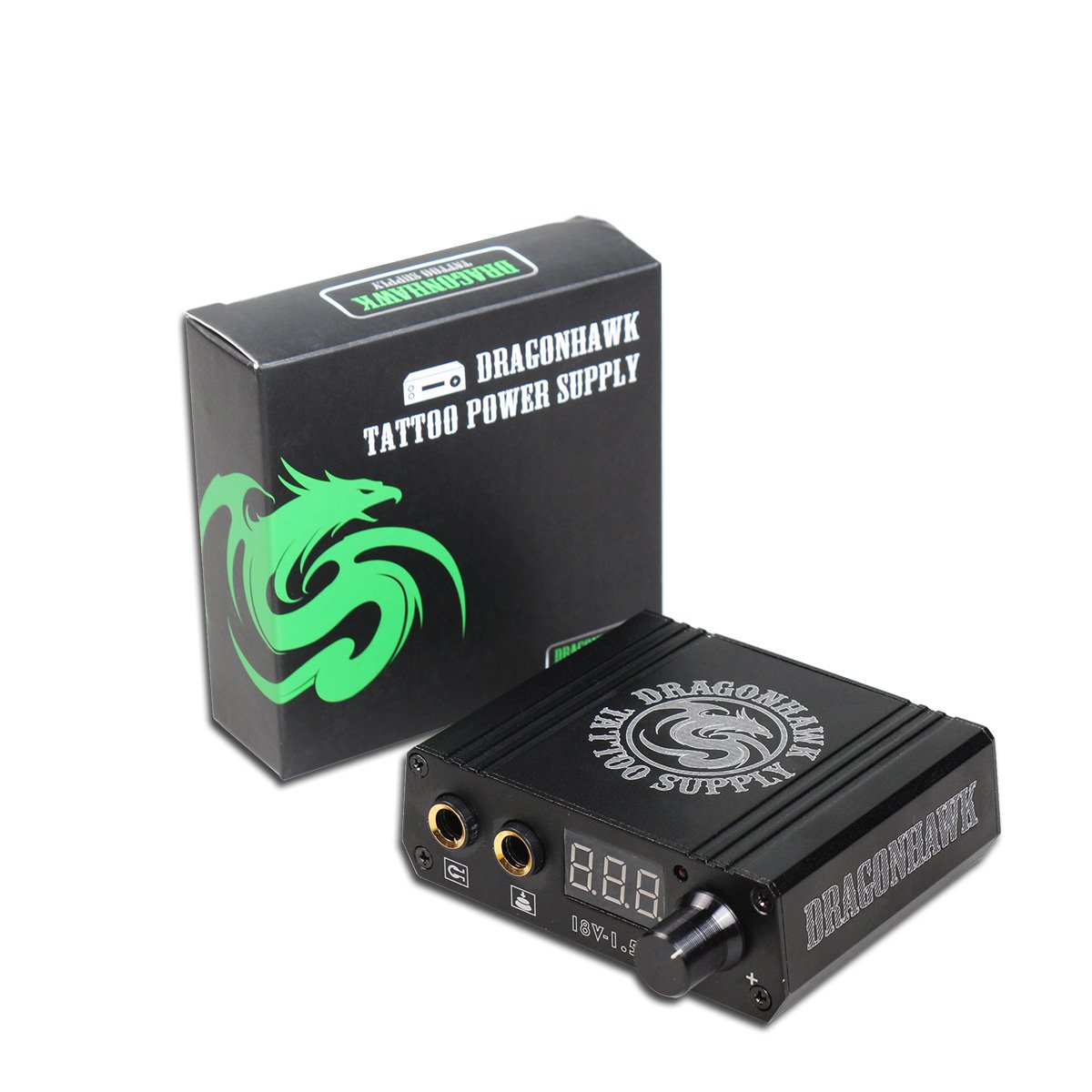 Dragonhawk LCD Dual Tattoo Machine Gun Power Supply Foot Pedal