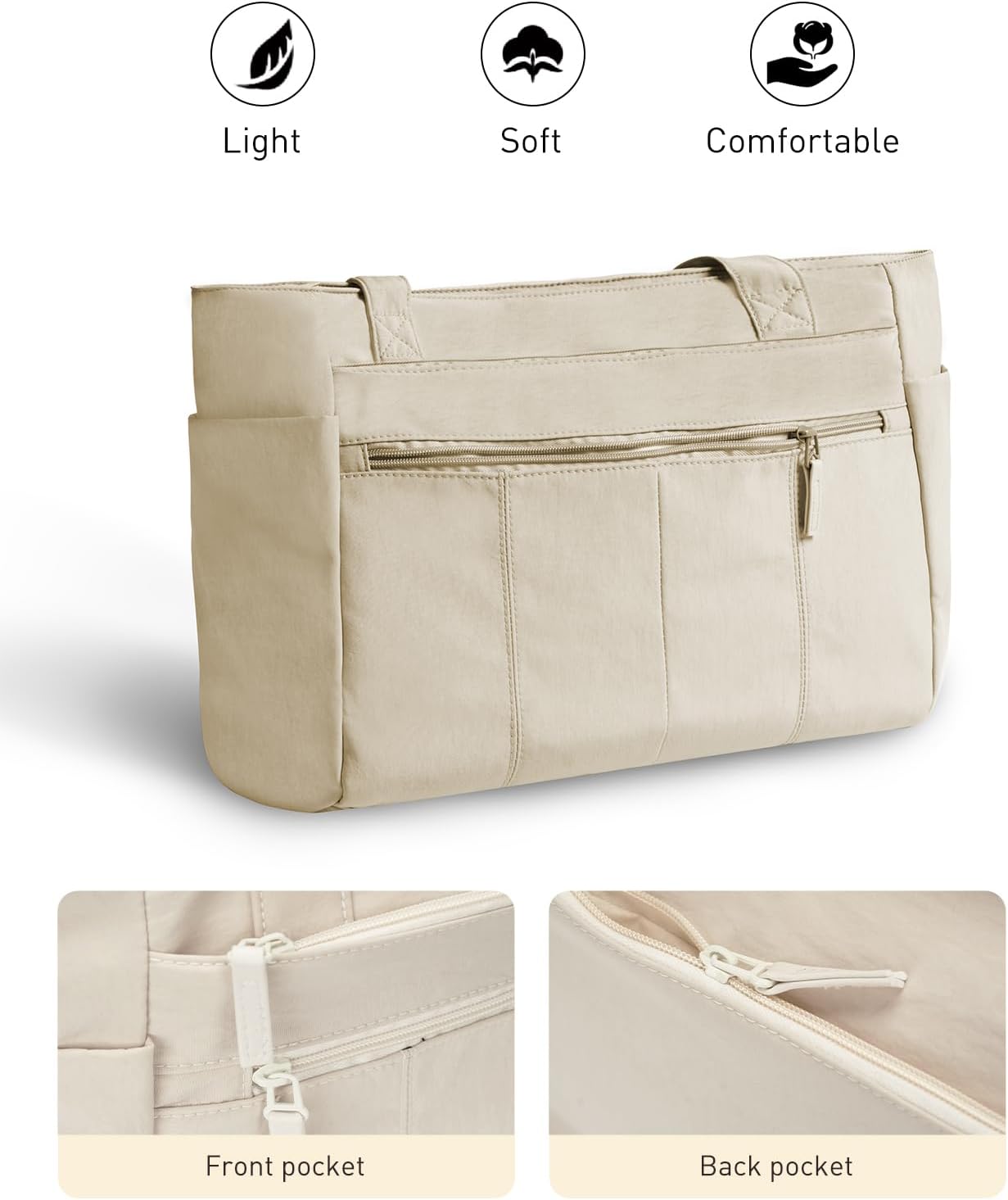 Tote Bag for Women Shoulder Bag Work Bags with Zipper Lightweight Handbags for Travel,Work,School - Image 5