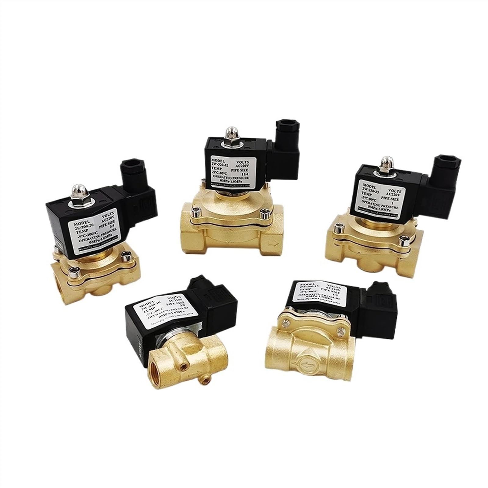 MXXDMOPD 1pcs 1/4" 3/8" 1/2" 3/4" 1" 1-1/4" Normally Close Brass Electric Solenoid Valve DN15 DN20 12V/24V/220V/110V(Ac110v,DN8)