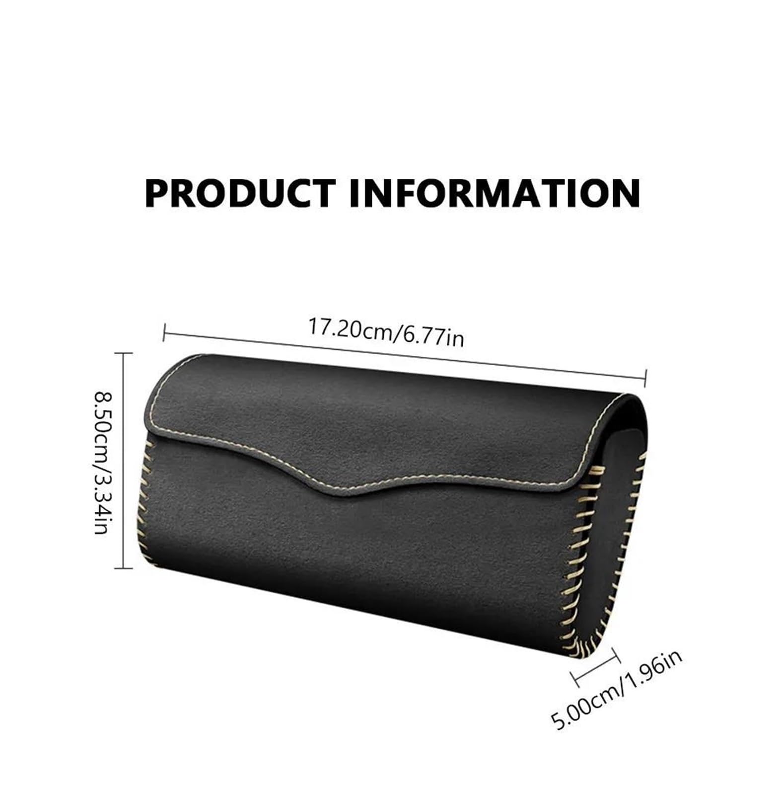 Auto Sonnenbrillenhalter Magnetisch Leder Auto-Sonnenblendenplatte Brillenetui Auto-Sonnenschutzklemme Sonnenbrillen-Organizer-Halter Wildleder-Auto-Brillen-Aufbewahrungstasche(Black)