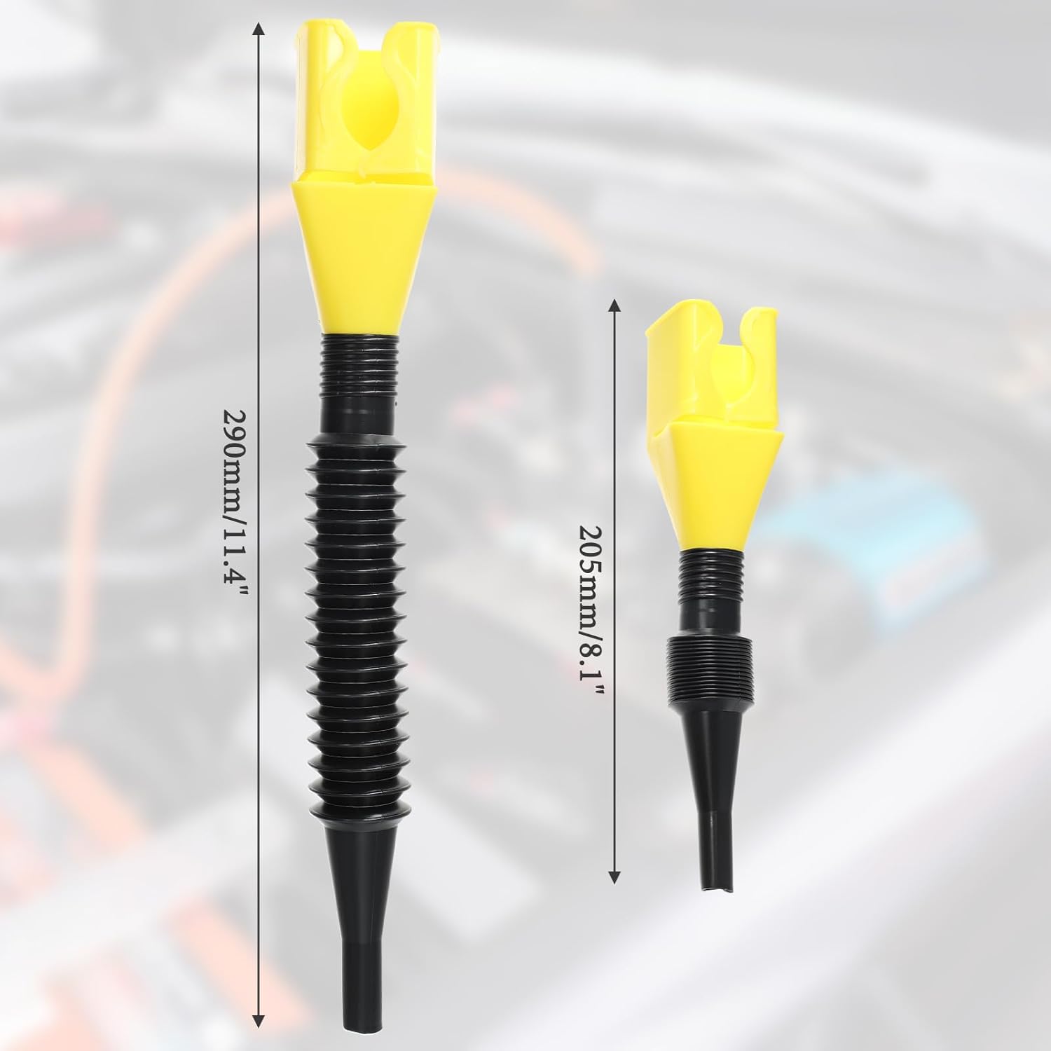 自動車用の柔軟な漏斗 5個 ユニバーサル家庭用折りたたみ式バックルじょうご、5つの異なる色、ユニークなスナップオンデザイン、格納式、