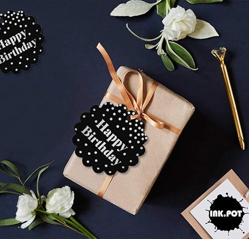 Miniatura 228 de Etiquetas colgantes para botellas de feliz cumpleaños, paquete de 100 unidades Blanco,Aqua Blue,Negro,Azul,Azul turquesa oscuro,Rosa