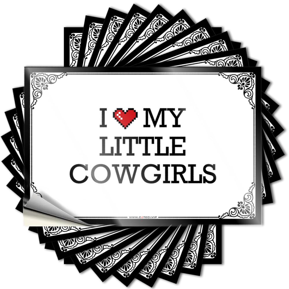 I Love My Little Cowgirls Space Darts DIY | Fluffy Lettering Sticker Wall Removable Vinyl Sticker Decal(8X12CM)