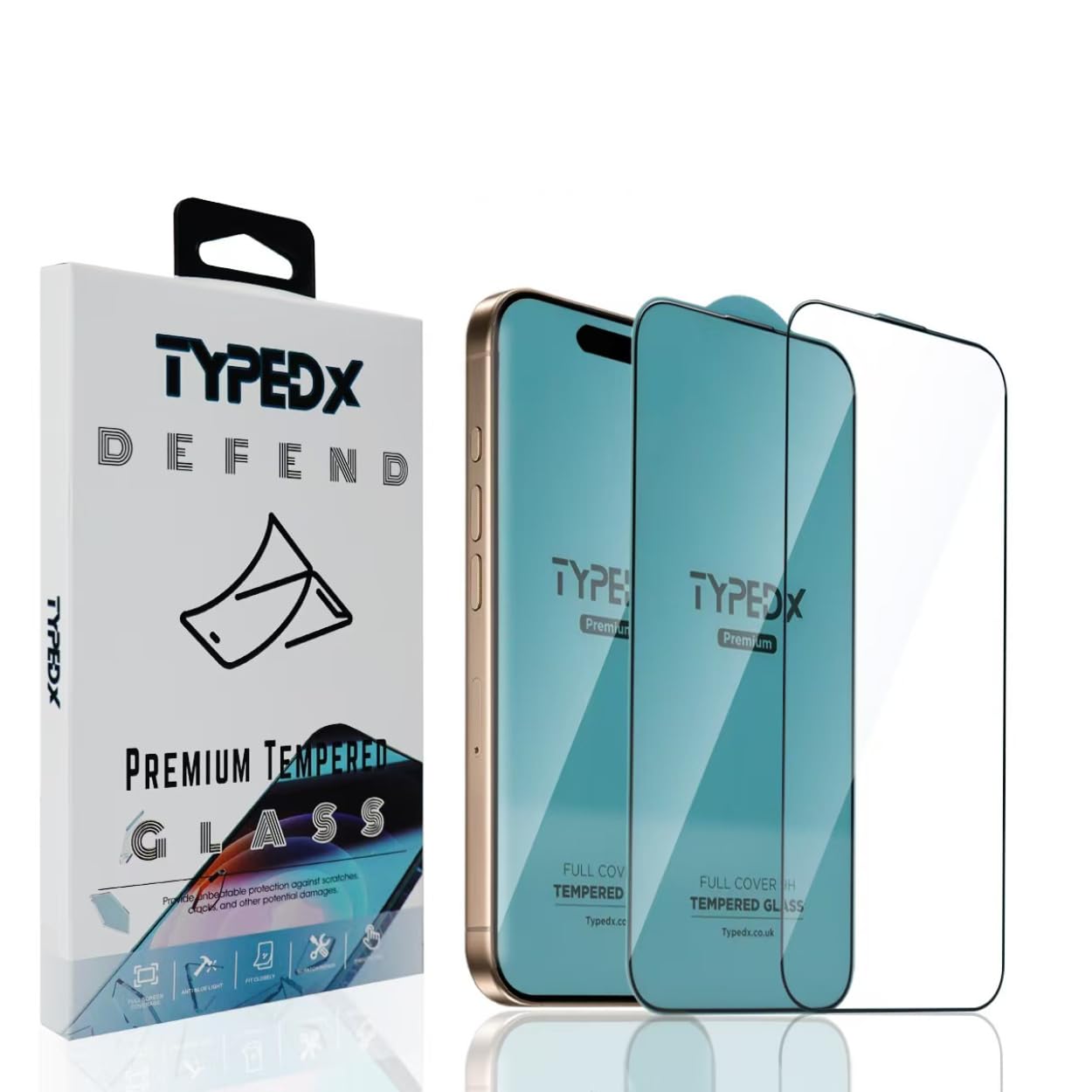 TYPEDX iPhone 16 Pro Max Screen Protector, Full Coverage, 9H Hardness, Anti-Peeping, Easy Apply, Crystal Clear
