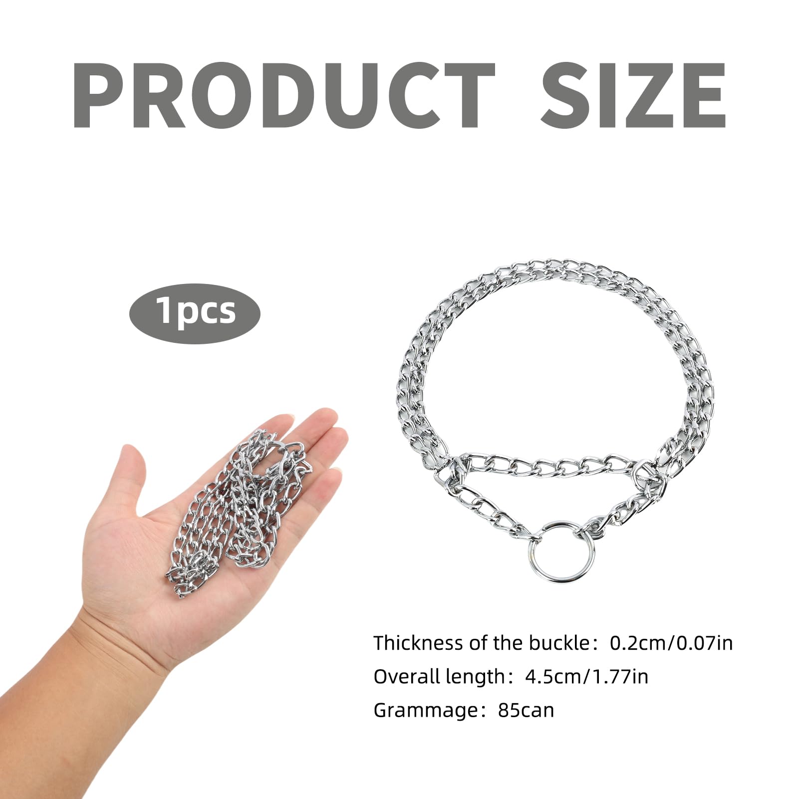 Dog Chain Collar for Training No Pull Martingale Collar Chrome Plated Steel - Image 2