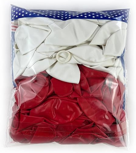 Miniatura 8 de KADBANER Globos blancos y rojos, paquete de 100 globos de látex de 12 pulgadas, para bodas, fiestas de cumpleaños, baby shower, decoración de fiesta