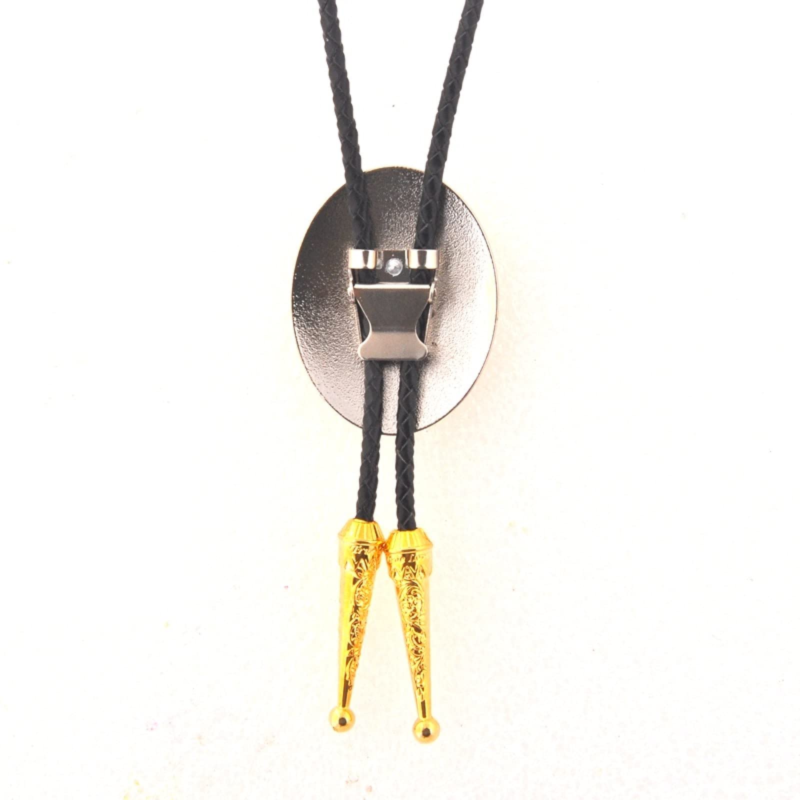 Bolo Cravate pour Homme - Deux Couleurs Ovales Initiales Cravate Nom De Famille Américain Lettre Cravate Noeud Bijoux, Personnalité Vintage Nouveauté Pendentif Collier