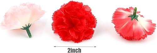 Miniatura 3 de Nicunom Paquete de 120 cabezas de flores falsas, cabeza de claveles de seda a granel, mini hortensias para el hogar, bodas, fiestas, matrimonios,