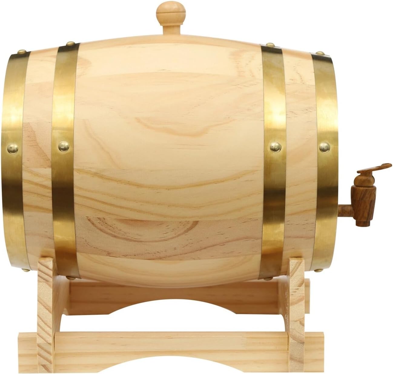 Wine Barrel, Wine Barrel Dispenser, Whiskey Bourbon Rum Brandy Tequila Dispenser, Wooden Wine Keg Beverage Dispenser with Faucet, for Homes Hotels Companies Bars & Kitchens