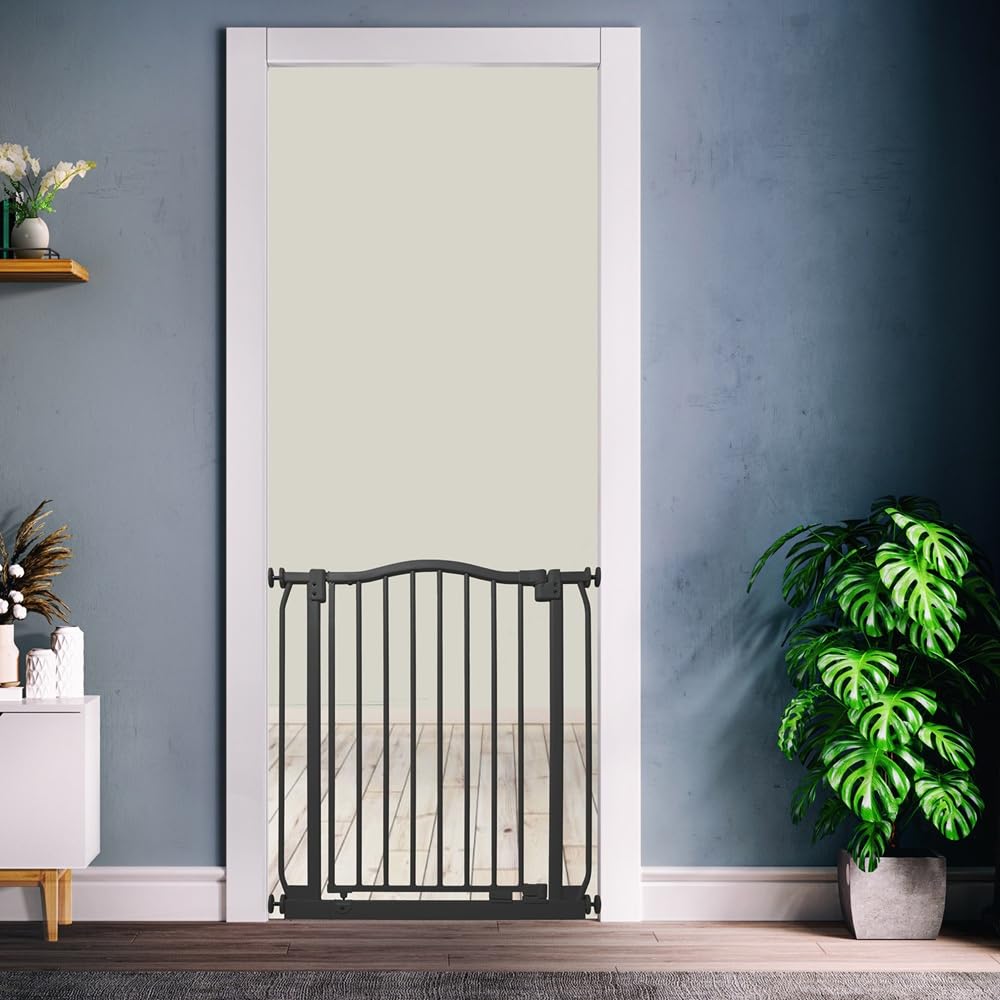 Safetots Curved Top Safety Gate, 80cm - 89cm, Matt Black, Pressure Fit Stair Gate, Baby Gate for Doors Hallways and Spaces, Safety Barrier, Easy Installation — view 8