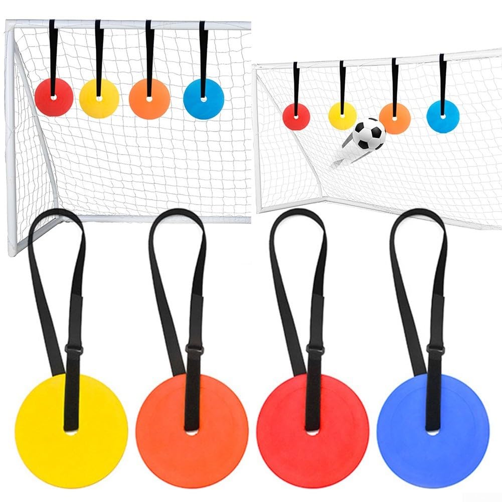 Set di 4 piastre da allenamento per calcio, con cinghia regolabile, per migliorare la precisione, pratica individuale di squadra