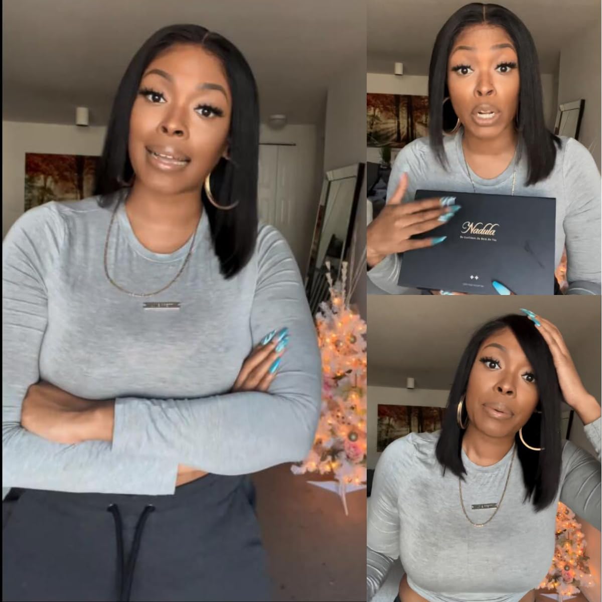 Nadula Bye Bye Knots Yaki Straight Bob Wig Pre-Cut HD Lace Wigs Human Hair Put on and Go 7x5 Lace Front Bob Wig， Kinky Straight Pre Plucked Wigs with Bleached Knots Kie's Style 150% Density 12 inch