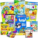 Crayola Coloring Books for Kids Learning Set Bundle - 7 Pc Animal Coloring Activity Books Learning Crayons and Stickers