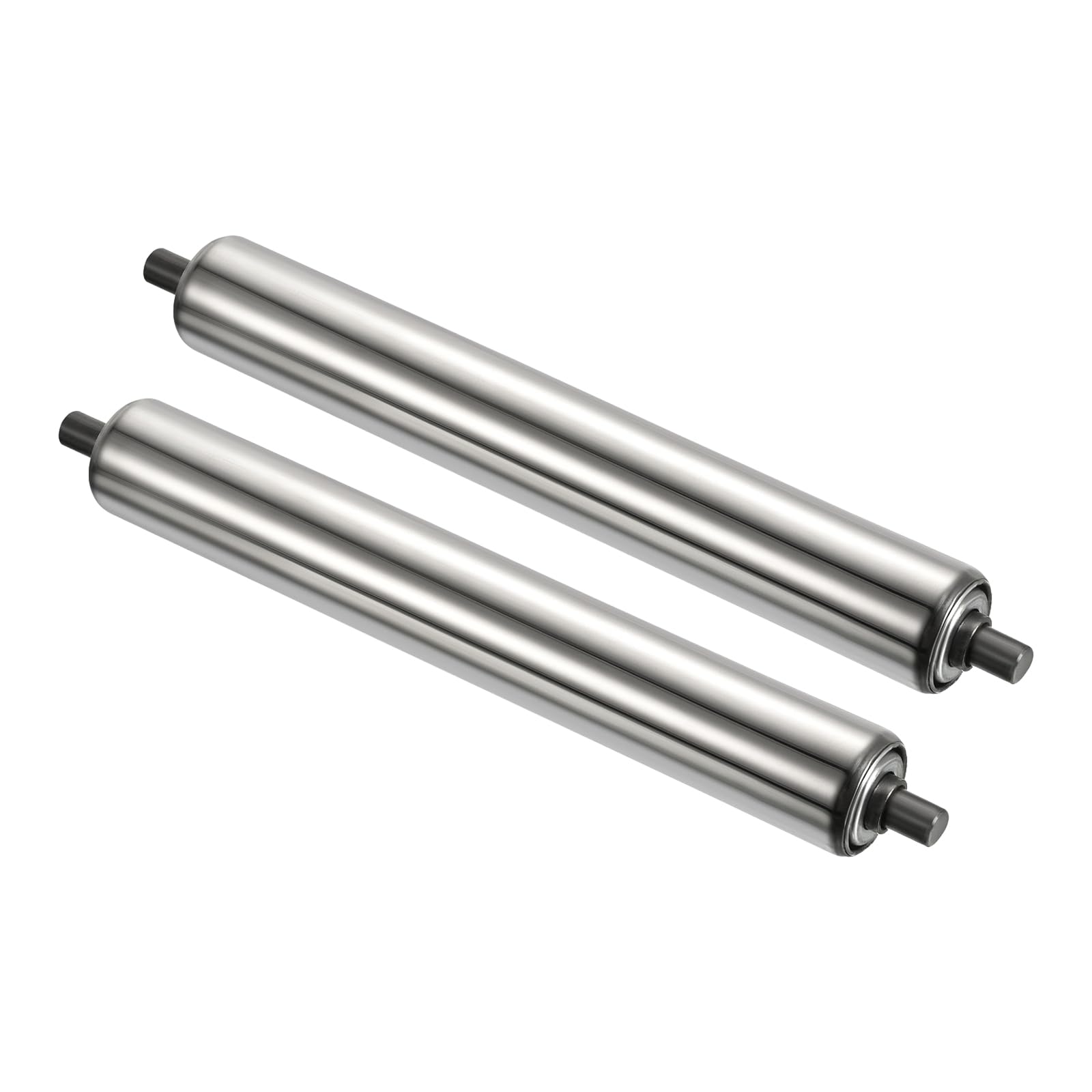 PATIKIL Trasportatore Rulli 3" Diametro 14" Lunghezza 2pz Inox Acciaio Trasmissione Sostituzione Parte Zincato Fine Argento