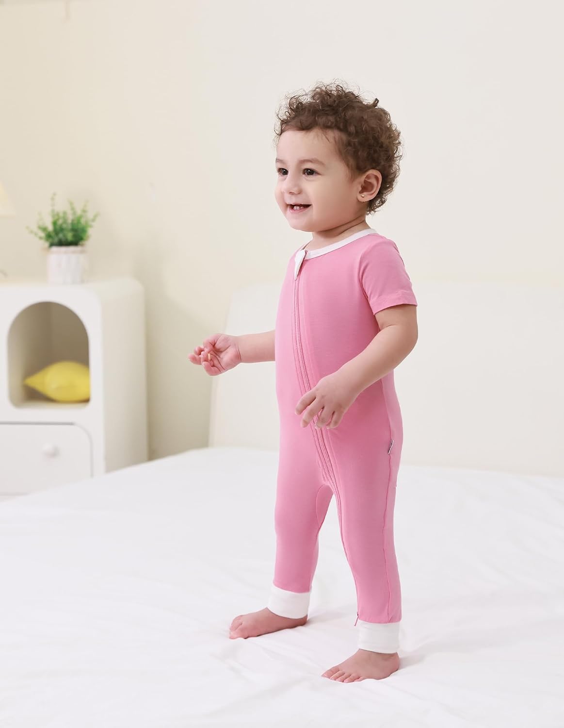 Baby Rompers Infant Boys Girls Pajamas Toddlers Onepiece Sleeper Jumpsuits Bamboo Viscose Zipper Romper 0-24Months