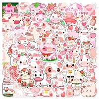 50PCS Kawaii Cow Stickers for Adults Kids Teens,Cartoon Rainbow Cows Animal Waterproof Decals for Water Bottles Laptop Scrapbook Phone Helmet Skateboard Snowboard Guitar Luggage Journal