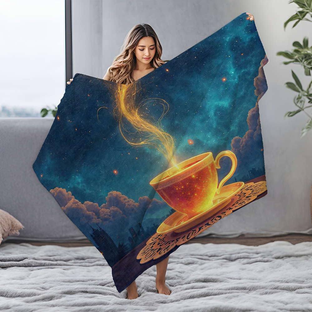 Couverture flanelle cosmique 150x200 pour vos soirées cinéma