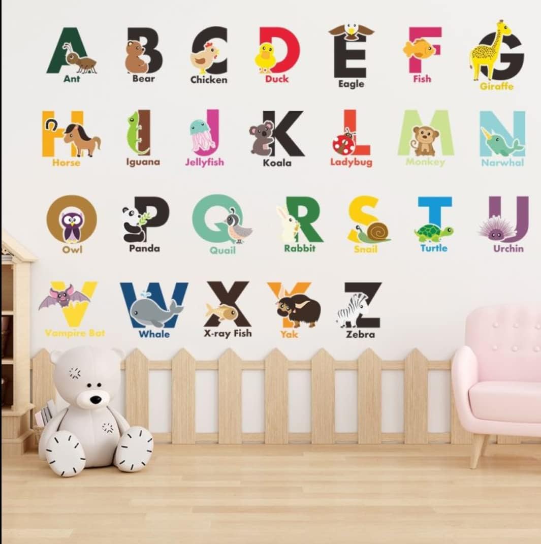 ABC Wall Stickers, Alphabet Letter Numbers Kids Wall Baby