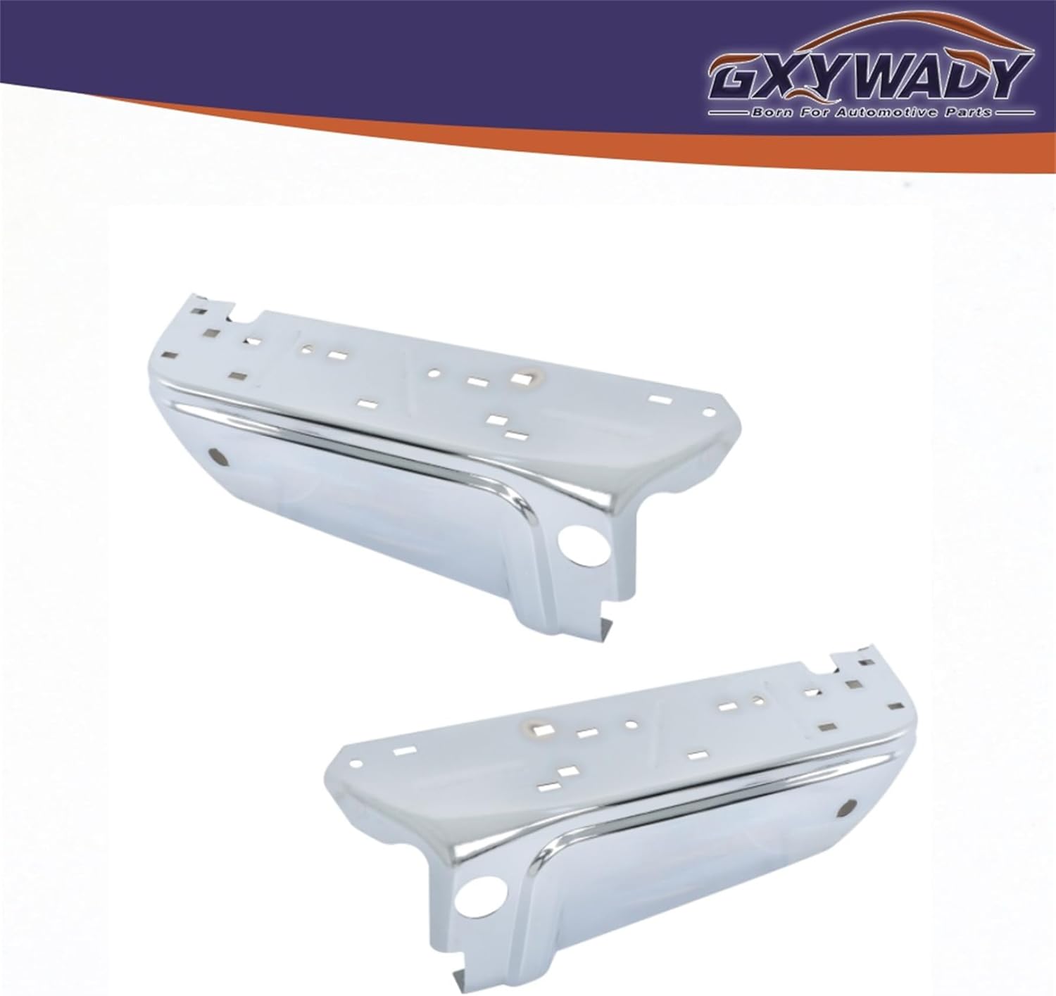 GXYWADY Chrome Rear Bumper End Left Right Side Bumper Face Bar Replacement for F250 F350 2008 2009 2010 2011 2012 2013 2014 2015 2016 with Park Assist Sensors Hole Replacement for FO1104121 FO1105121