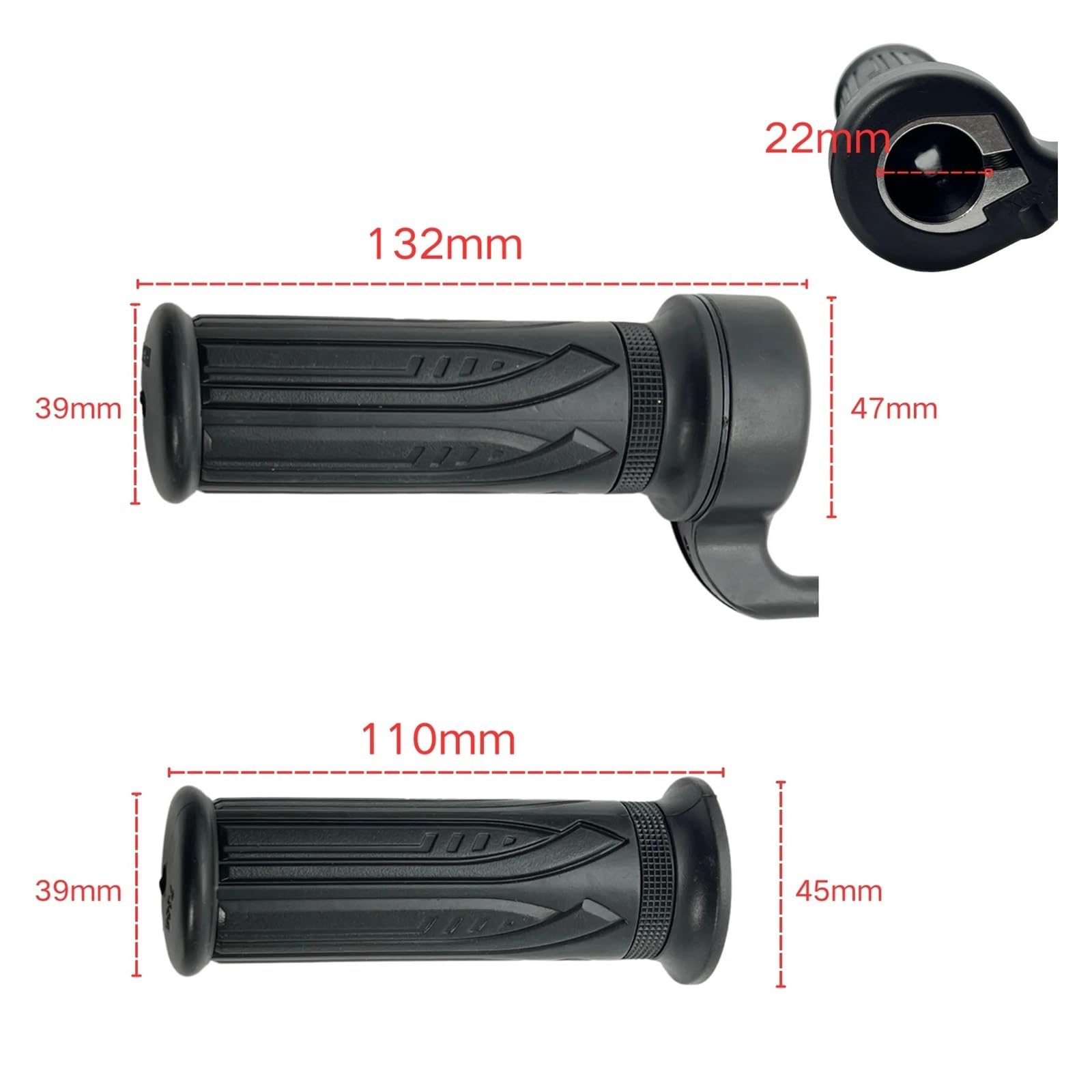 Poignée Droite d'accélérateur à Torsion complète 20X, adaptée for vélo électrique/Scooter/Moto 24V-72V avec connecteur SM(1PCS)