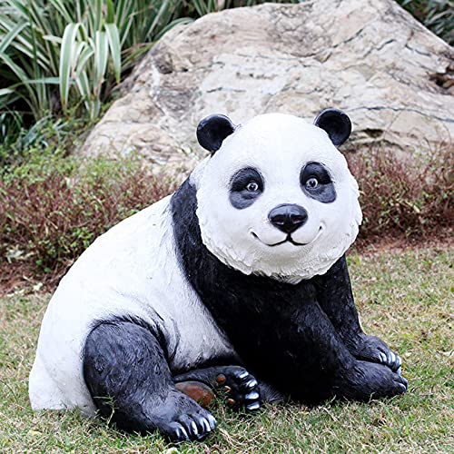 Statue de Panda géante extérieur en résine noire et blanche pour déco de jardin
