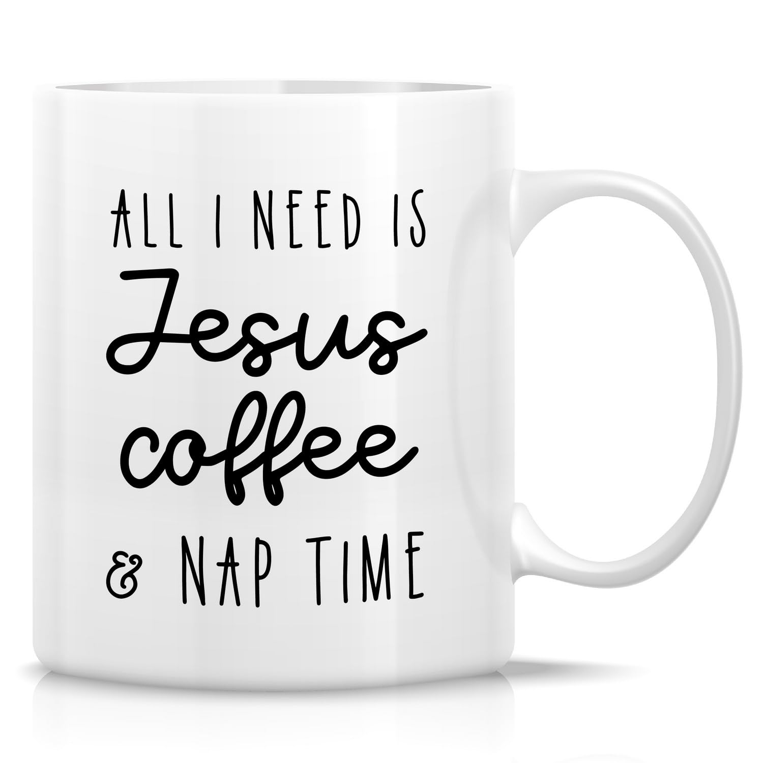 Retreez Funny Jesus Mug Gift Jesus Coffee Nap Time Christian Religious New Mom 11 Oz Ceramic Coffee Mug - Motivational Inspirational baby shower birthday gift for friend him her coworker staff dad mom