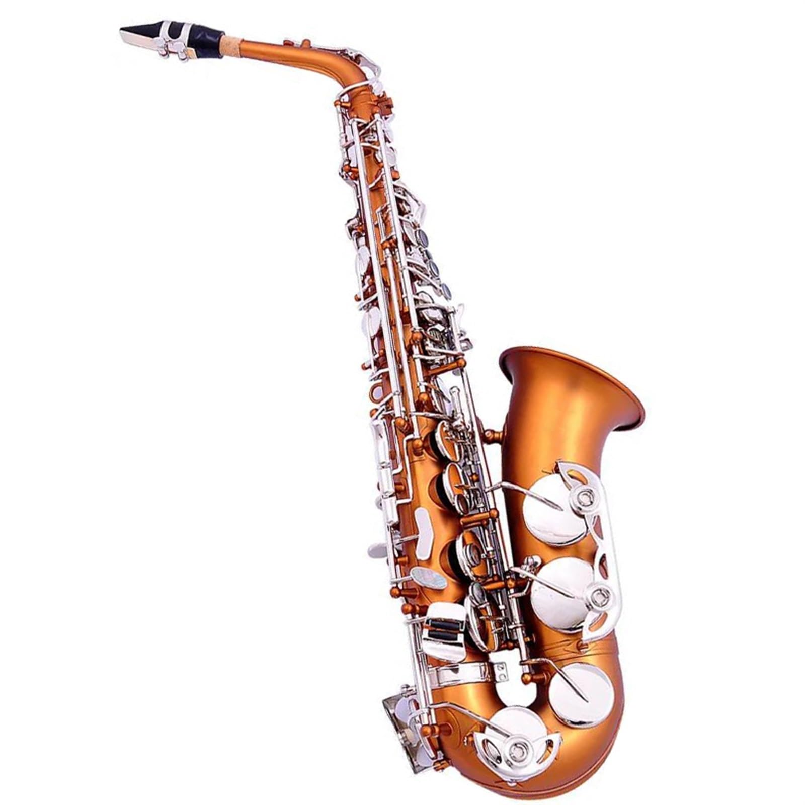 Saksofon Altowy Eb Instrument Muzyczny Dęty Blaszany Kawowy Saksofon E-płaski Z Akcesoriami Do Futerału Matowa Powierzchnia profesjonalny Saksofon (Color : Coffee silver)