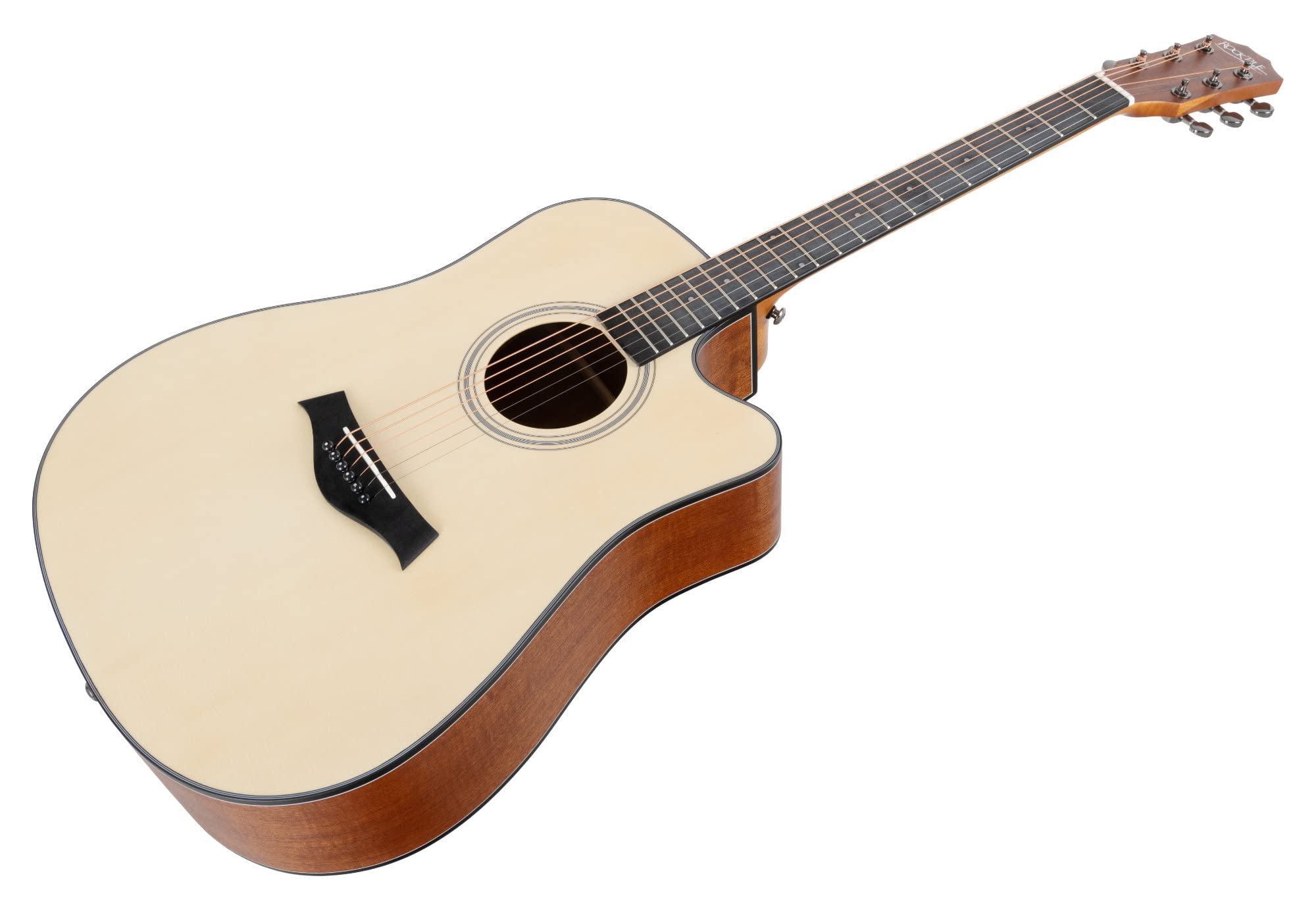 Rocktile WSD-101C NT Westerngitarre - Korpusform: Dreadnought mit Cutaway - Decke: Fichte - Boden & Zarge: Sapele - Hals: Okoume - Offenporiges Finish in Natur
