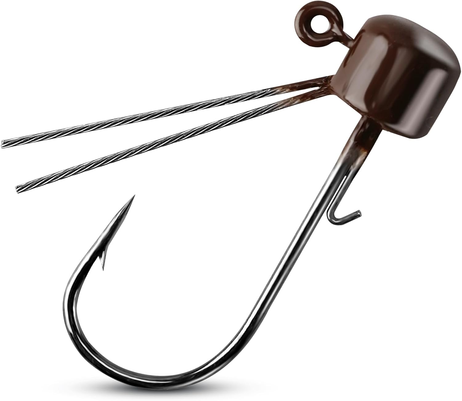 Dr.Fish 10 Pack Ned Rig Jig Heads, Weedless Mushroom Jig Heads Bass Fishing Hooks for Soft Lures Swimbaits Worms Freshwater