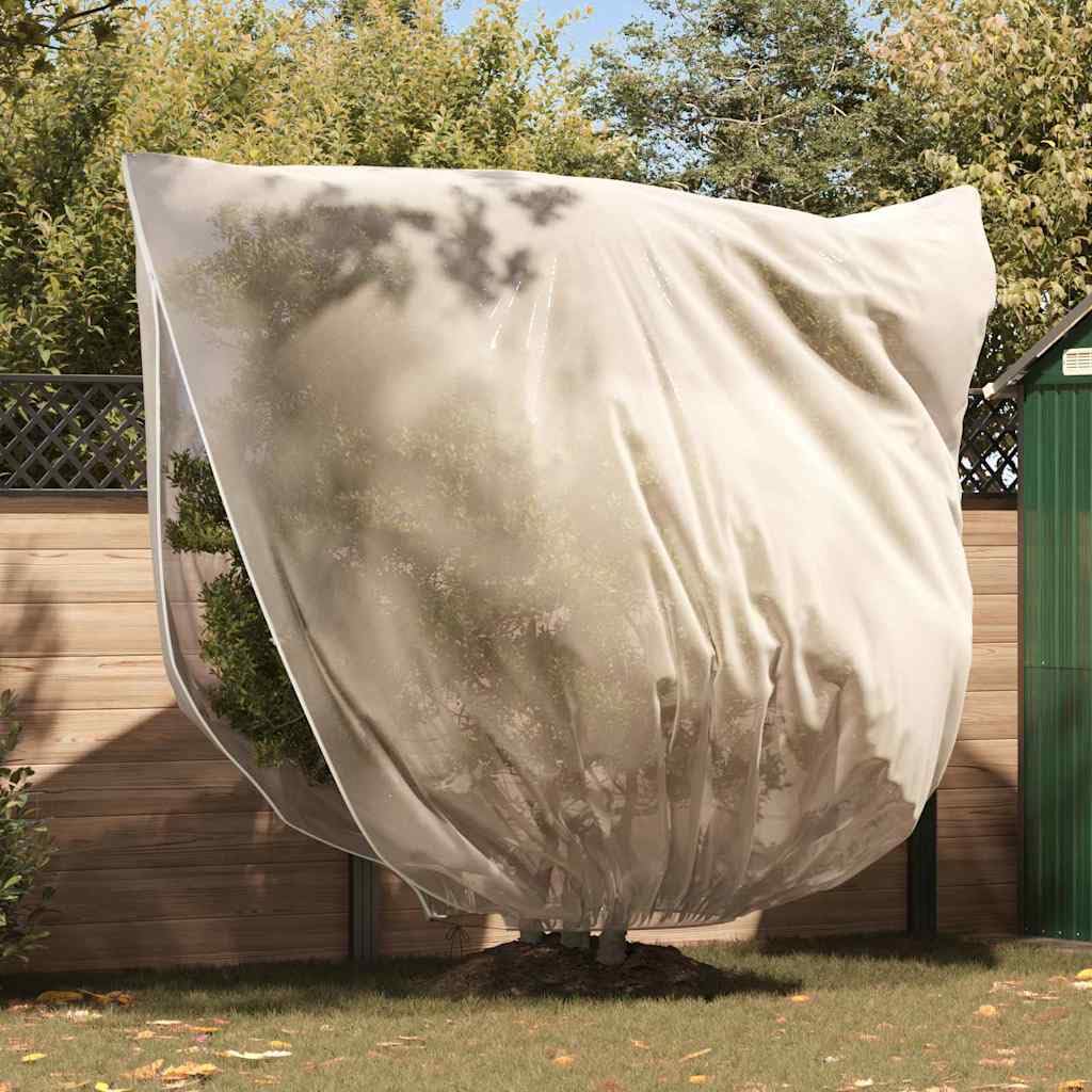Futterabdeckungen für Kälteschutz, 3 Stück, Beige, Pflanzenabdeckung, Vliesstoff, Schutz für Pflanzen, Winter, Frostschutz, wiederverwendbar, mit Kordel, Beige, 3,14 x 2,5 m