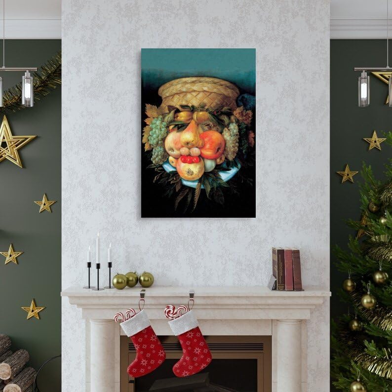 Impression Toile Arcimboldo Tête Composable Décoration Exquise - 6