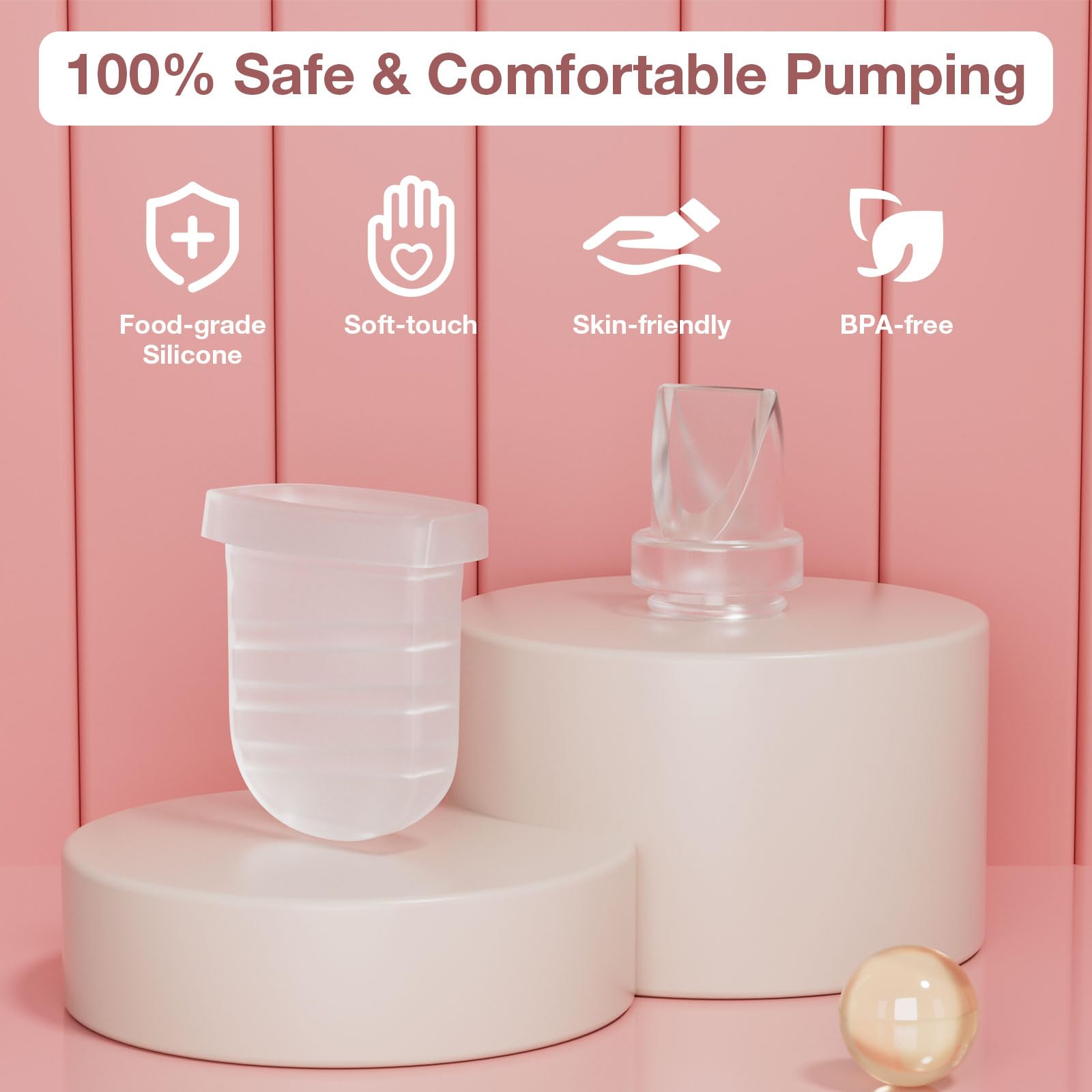 Lot de 2 valves en bec de canard et 2 membranes en silicone compatibles avec Lansinoh Discreet Duo, NCVI Nuliie NICEGREEN Life S32 pour tire-lait S32, accessoires pour tire-lait S32