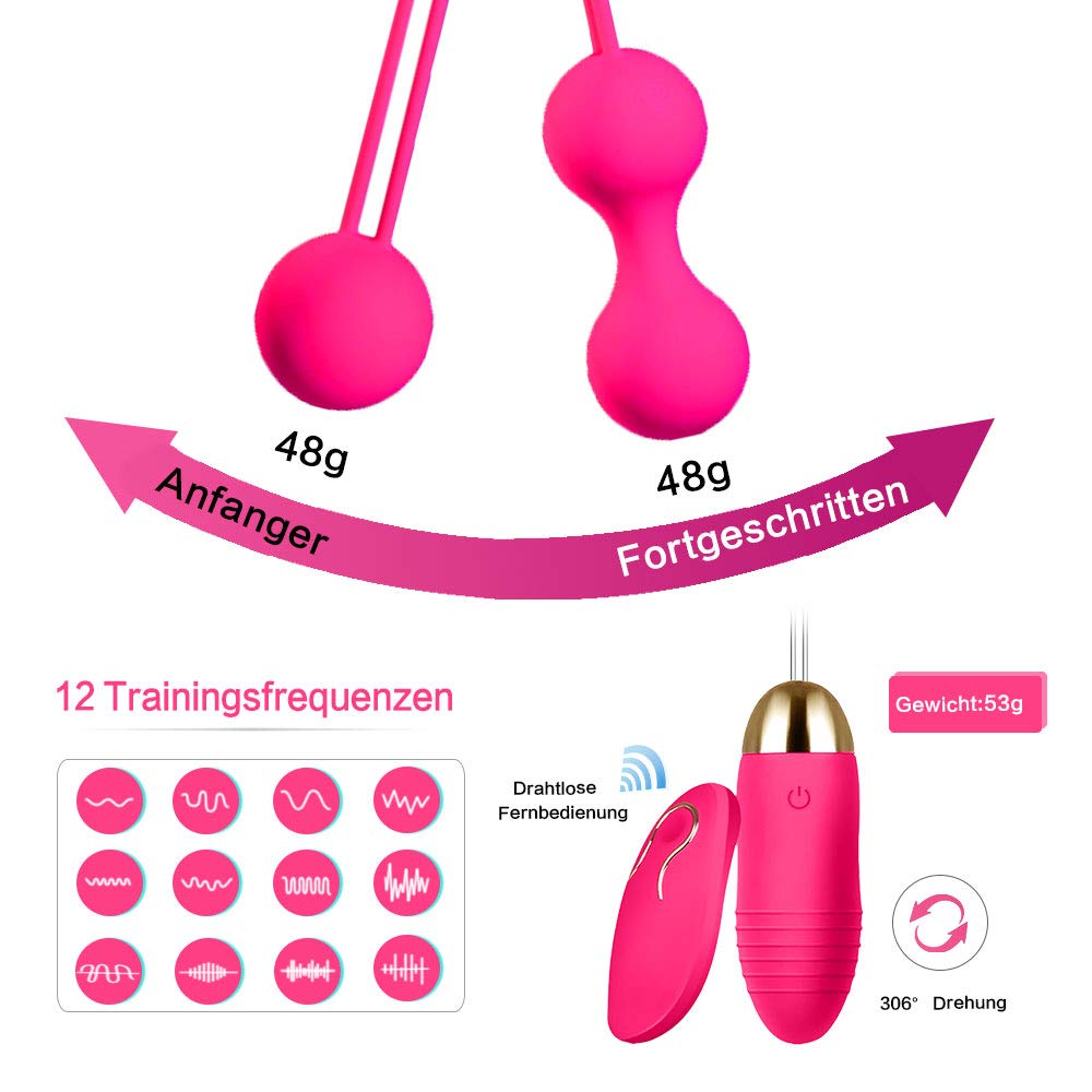 Liebeskugeln mit Vibration 3er Set, Medizinisches Silikon Liebeskugeln  Beckenboden Training für Frauen, Kegel Ball Bullet Vibrator mit  Fernbedienung Sexspielzeug : Amazon.de: Drogerie & Körperpflege