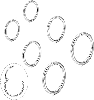 Små guldörhängen, lätta 14K guld huggie ring örhängen för brosk helix tragus, allergivänliga örhängen för kvinnor män, små ringar kirurgiskt stål ändlösa ringörhängen 6/7/8/9/10 mm