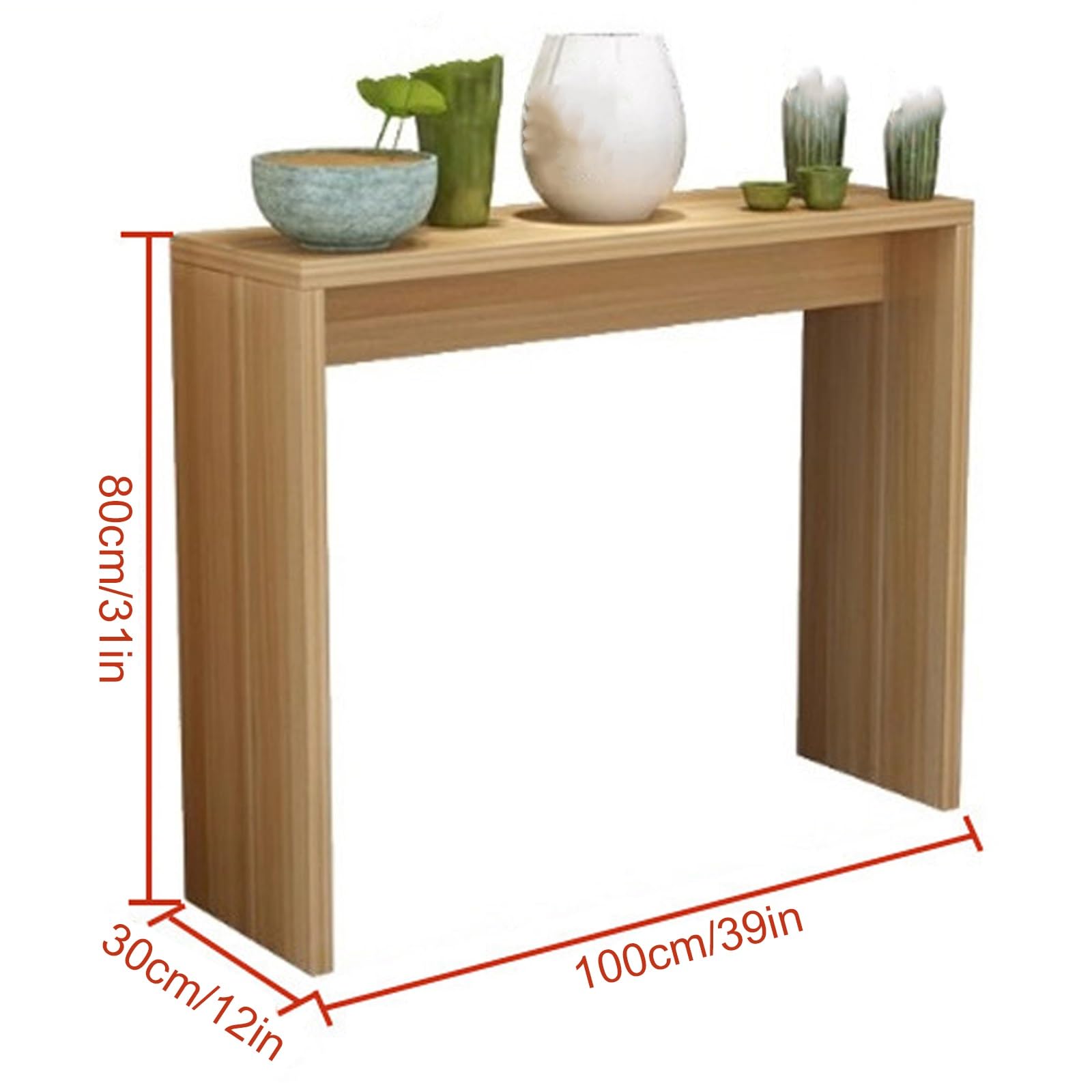 Wąski stolik konsolowy do przedpokoju, prosty, nowoczesny design, grubość 2,5 cm, idealny do salonu, przedpokoju, sypialni