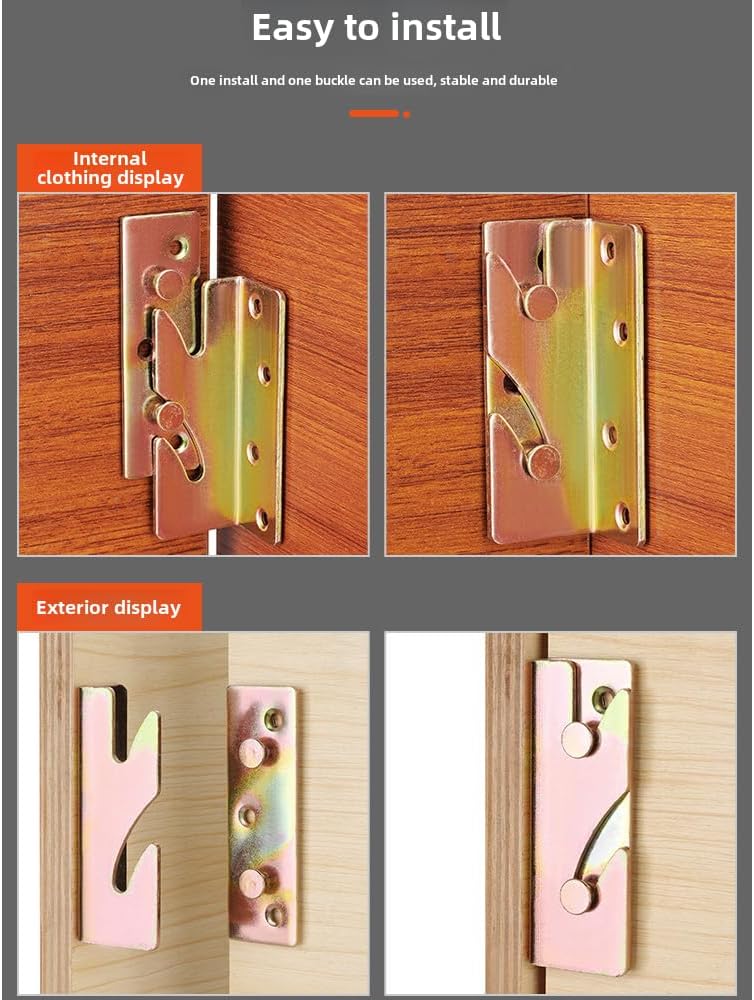 4 Sets Bed Rail Brackets Bed Frame Hardware for Connecting to Wood, Headboards and Foot-Boards,Heavy Duty Bed Rail Fittings Bracket with Mounting Screws (Black)