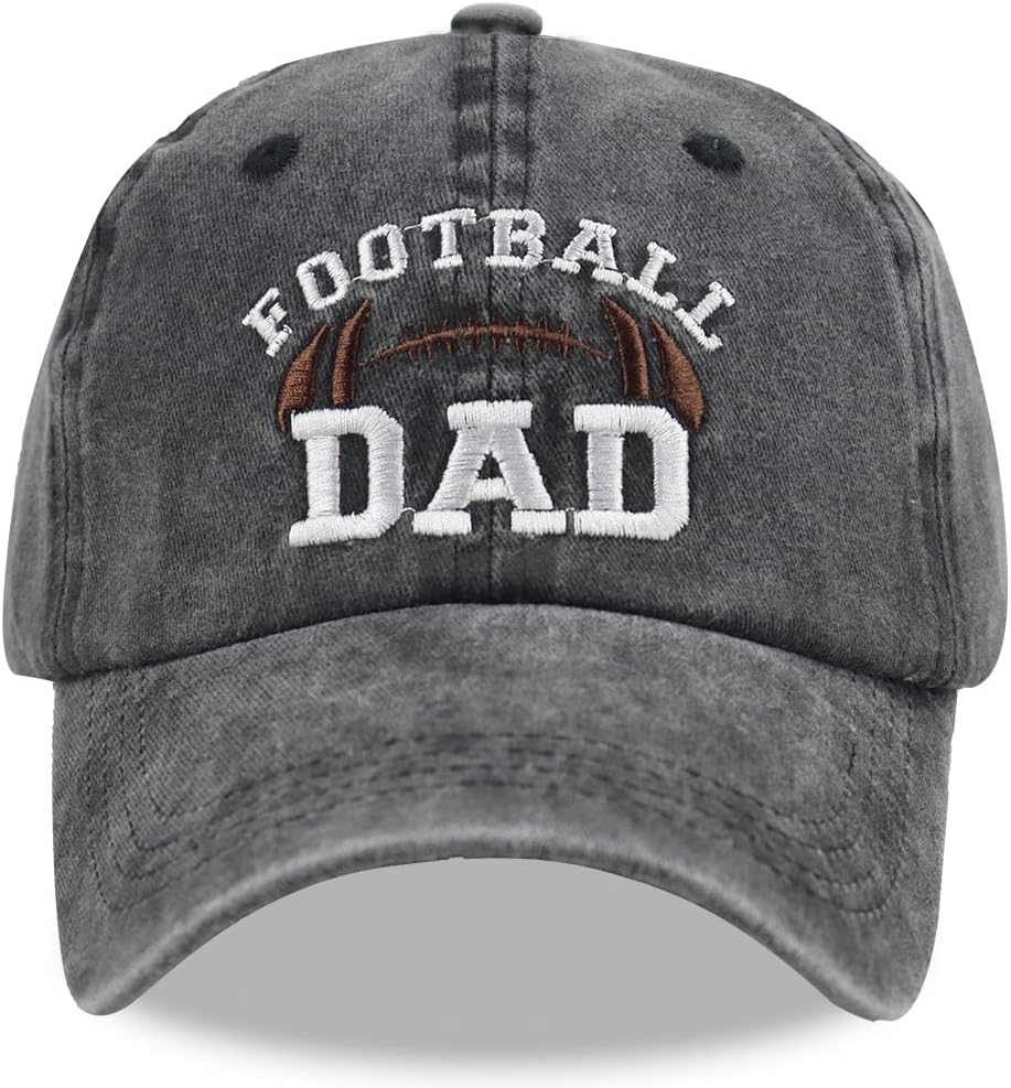 Football Dad Hat for Men, Funny Father's Day Football Team Gifts, Vintage Washed Distressed Baseball Cap