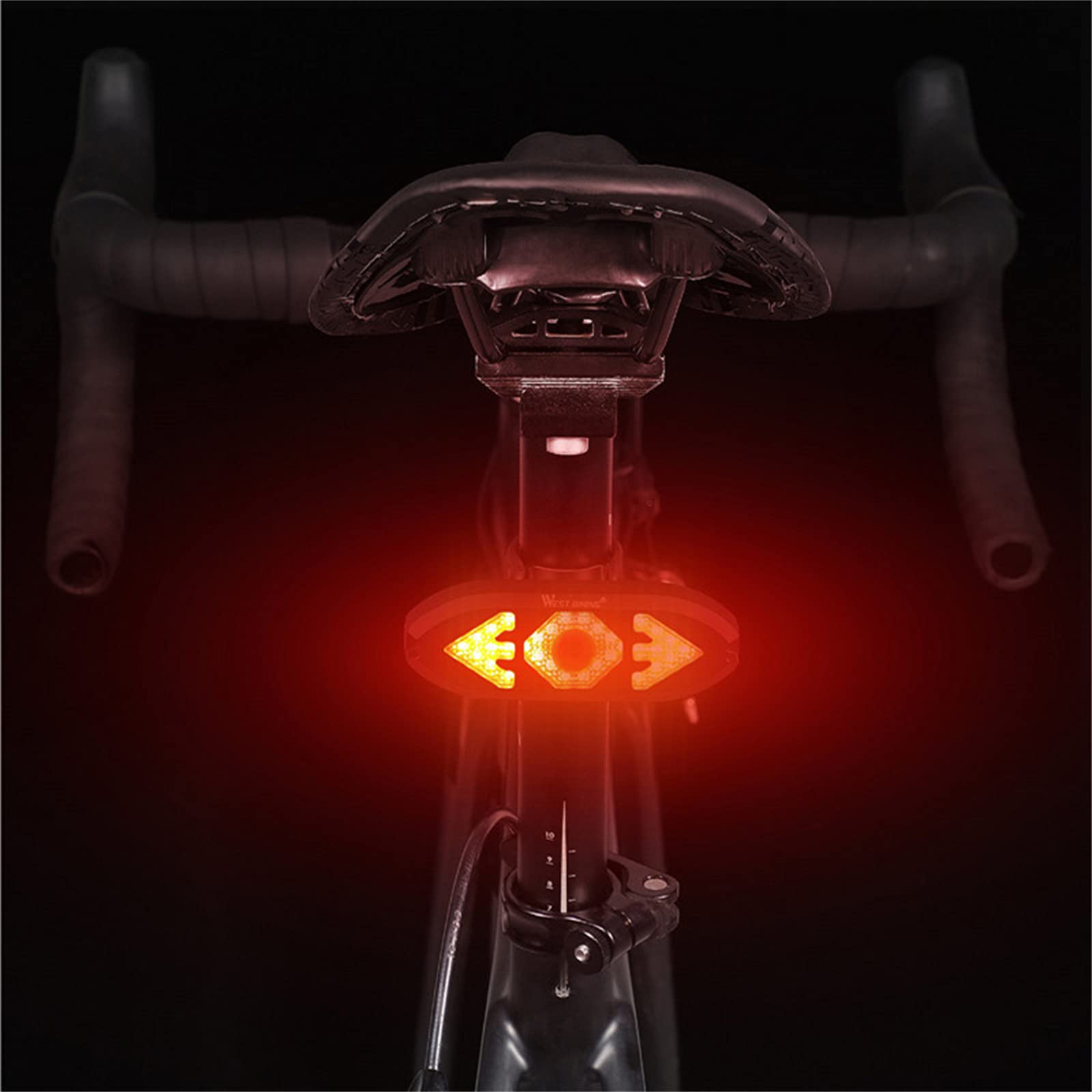 Vélo Clignotant Télécommande Indicateur de Direction LED Feu Arrière avec Klaxon VTT USB Rechargeable Lampe Vélo Feu Arrière