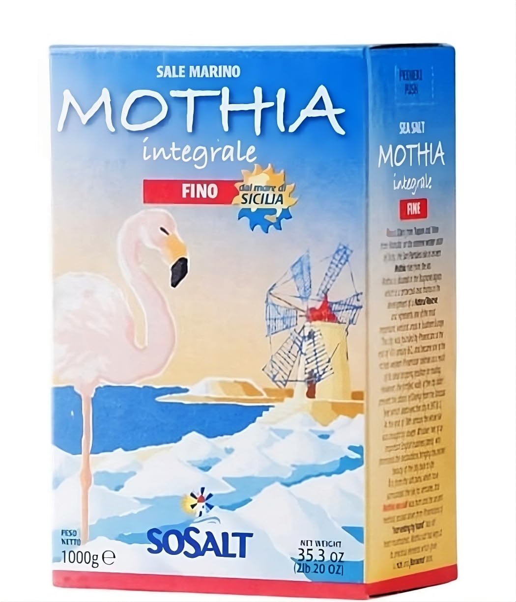 Sicilia Bedda - SALE MARINO DI TRAPANI INTEGRALE - SOSALT - 12 KG (12 Confezioni da 1 KG, MOTHIA INTEGRALE FINO)