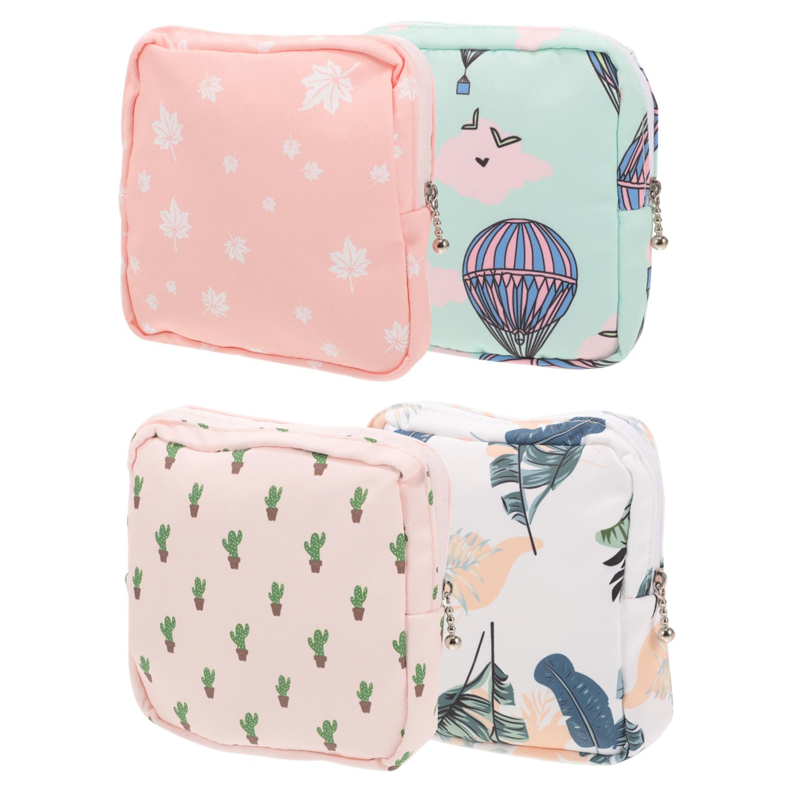 Beaupretty 5 Series Soporte Para Toallas Higiénicas Durante La Noche Viajar Plegable Bolsas De Almacenamiento De Toallas Higiénicas Almohadillas Pequeño De Viaje Colorful Tela 4 Piezas X 5
