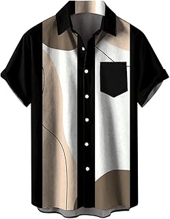 Mens Hawaiian Funky Shirt Short Sleeve Funny Shirts Fancy Dress Mens Hawaiian Shirt Button Down Shirts Ugly Shirts for Sta...